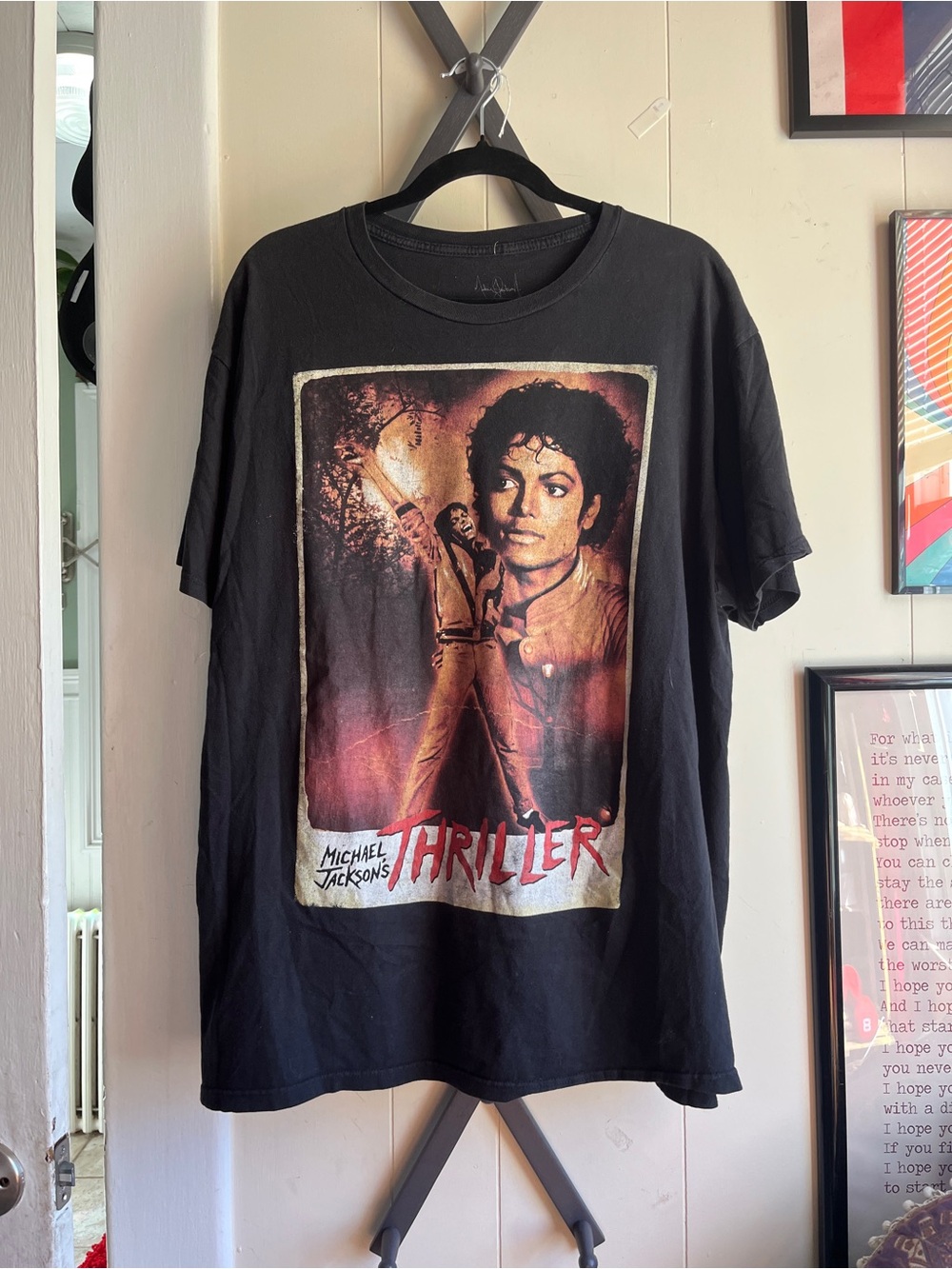 Men's Black 'Thriller' Graphic Tee featuring Michael Jackson Artwork